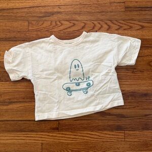 Indy and Pippa Skating Ghost crop Tee